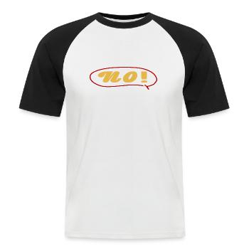 Non avec bulle de dialogue - T-shirt baseball manches courtes Homme - blanc/noir - Devant - Nik (191cm)