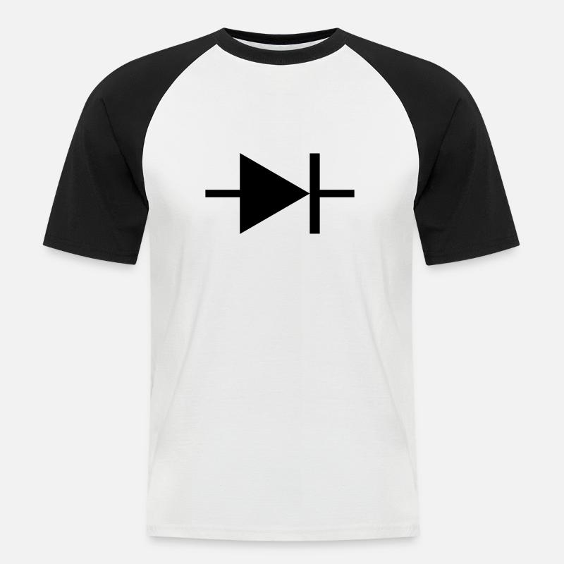Diode Schaltzeichen - Männer Baseball-T-Shirt - Weiß/Schwarz