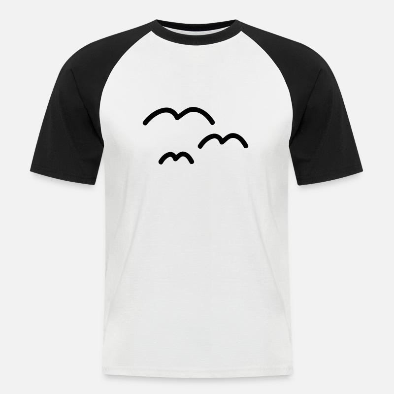 moewen - Männer Baseball-T-Shirt - Weiß/Schwarz