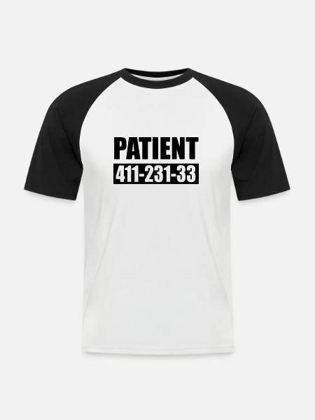 patient 666 - Men's Baseball T-Shirt - white/black