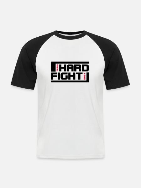 hard fight - Men's Baseball T-Shirt - white/black