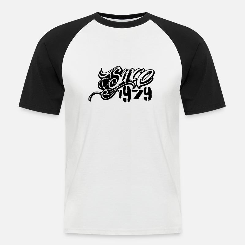 since 1979 - Männer Baseball-T-Shirt - Weiß/Schwarz