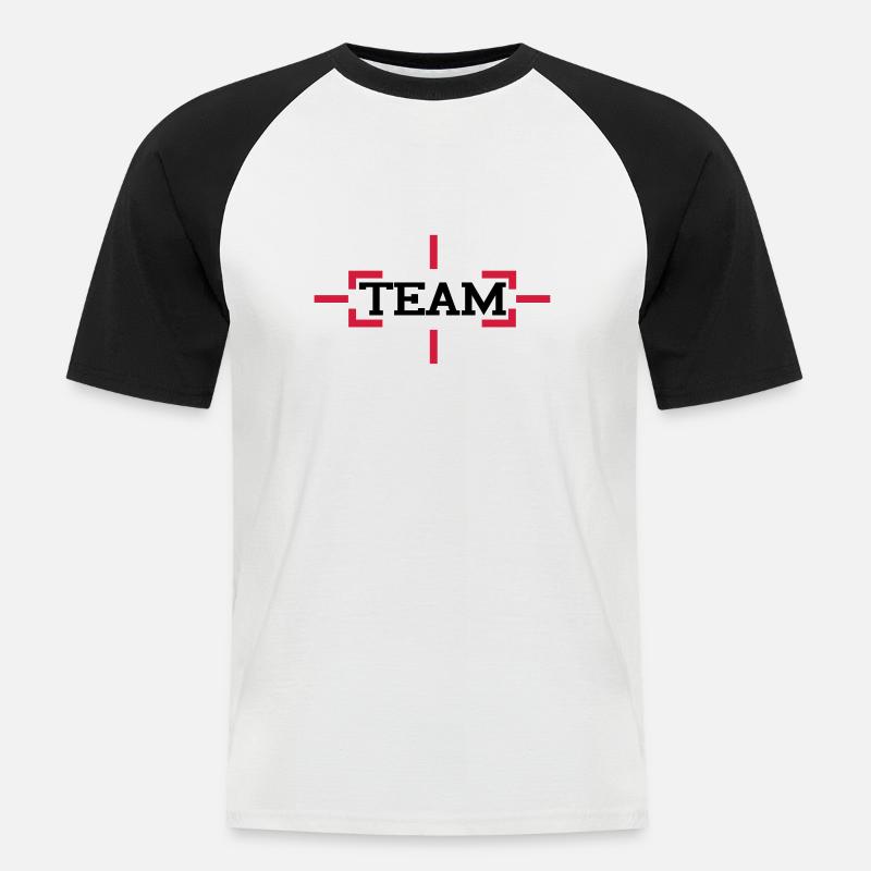 team - Männer Baseball-T-Shirt - Weiß/Schwarz