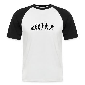 evolution rollerblades - Männer Baseball-T-Shirt - Weiß/Schwarz - Vorne - Nik (191cm)