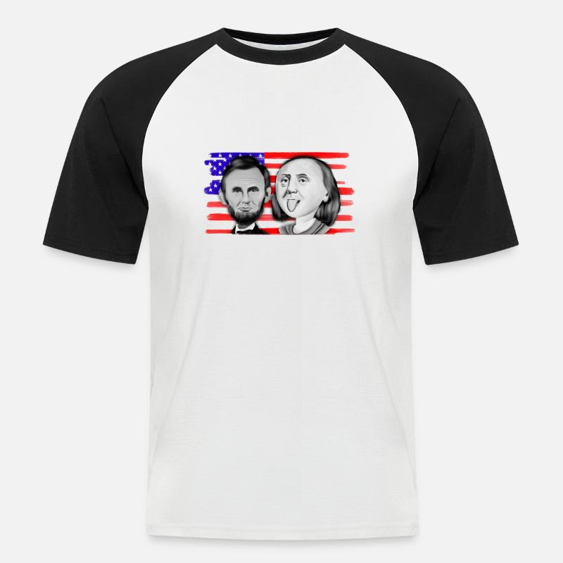 Franklin & Lincoln - Men's Baseball T-Shirt - white/black