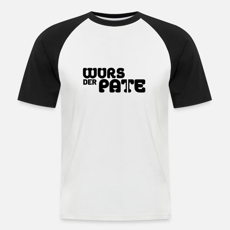 Der Wurstpate - Männer Baseball-T-Shirt - Weiß/Schwarz