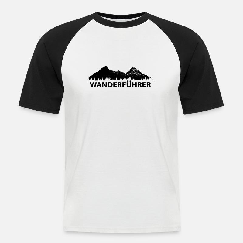 Wanderfuhrer - (8) - Männer Baseball-T-Shirt - Weiß/Schwarz