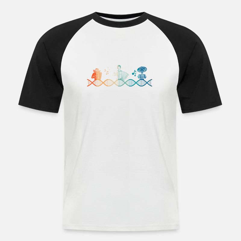 Accodeon è nel mio DNA - Maglia da baseball a manica corta da uomo - bianco/nero