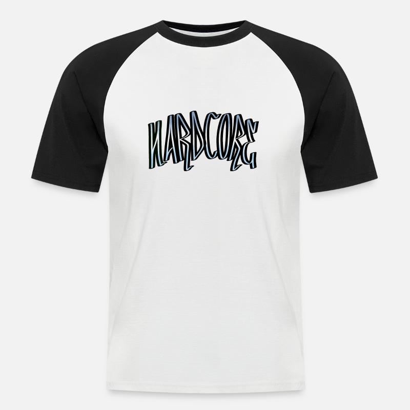 hardcore V2 - T-shirt baseball manches courtes Homme - blanc/noir
