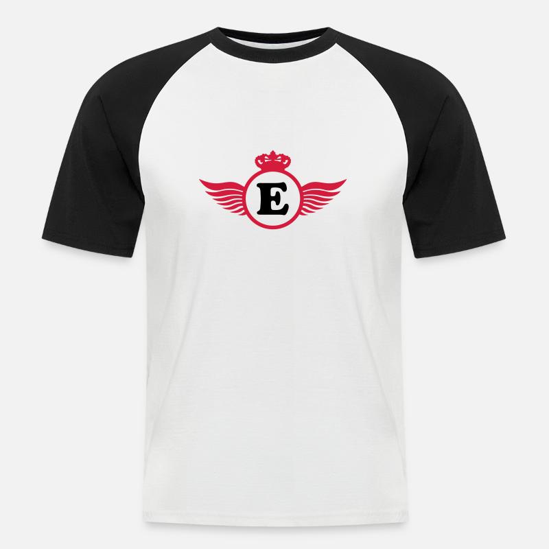 E Design - Männer Baseball-T-Shirt - Weiß/Schwarz