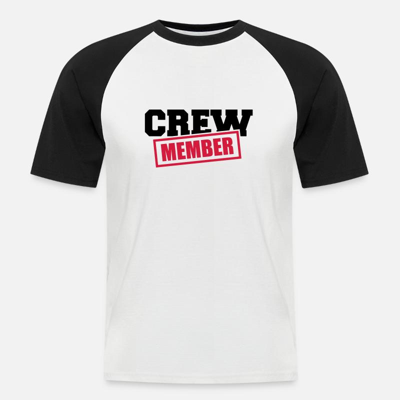 crew_member_ts2 - Männer Baseball-T-Shirt - Weiß/Schwarz