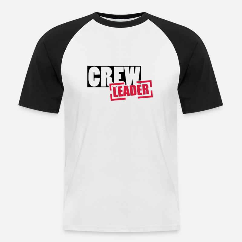 crew - Männer Baseball-T-Shirt - Weiß/Schwarz