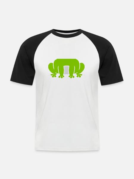 Disguise costume sitting frog - Men's Baseball T-Shirt - white/black