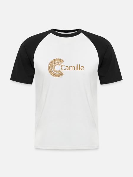 For Camille - Men's Baseball T-Shirt - white/black