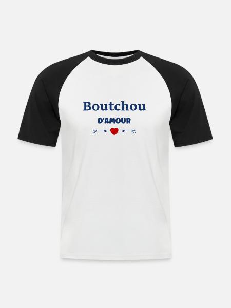 boutchou - T-shirt baseball manches courtes Homme - blanc/noir