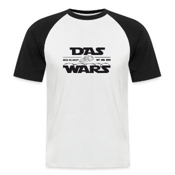 DAS WARS1 - Männer Baseball-T-Shirt - Weiß/Schwarz - Vorne - Nik (191cm)
