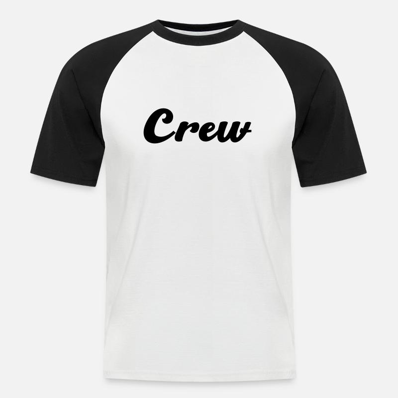 crew - Männer Baseball-T-Shirt - Weiß/Schwarz