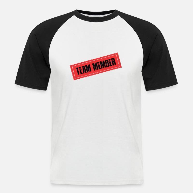 Team Mitglied - Männer Baseball-T-Shirt - Weiß/Schwarz