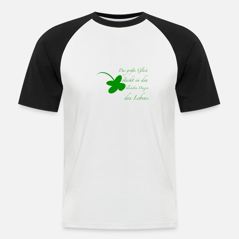 Glück - Männer Baseball-T-Shirt - Weiß/Schwarz