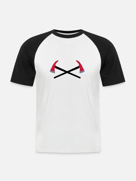 fire fighter - Men's Baseball T-Shirt - white/black