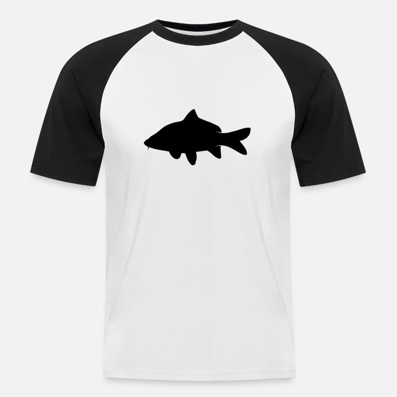 Carp - Männer Baseball-T-Shirt - Weiß/Schwarz