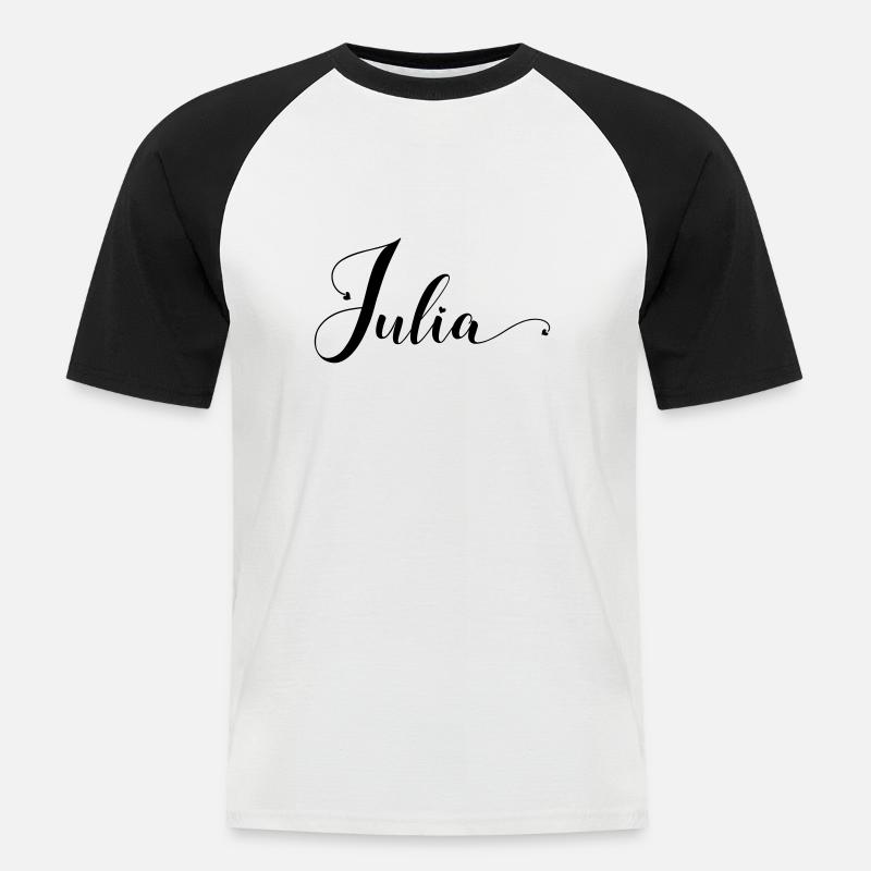 julia - Männer Baseball-T-Shirt - Weiß/Schwarz