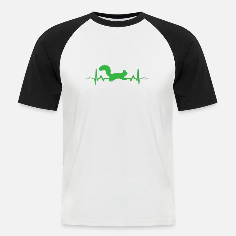 Eichhörnchen Herzschlag Waldbewohner Wald - Männer Baseball-T-Shirt - Weiß/Schwarz
