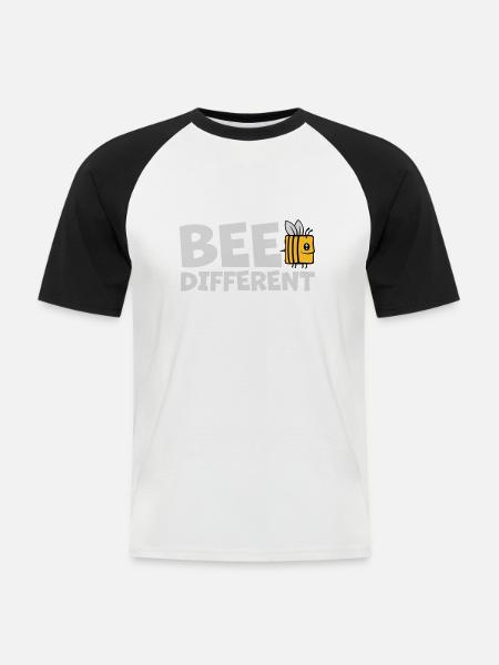 bee different saying quote - Men's Baseball T-Shirt - white/black