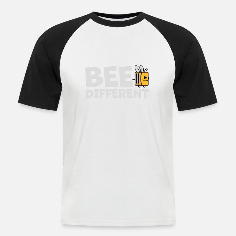 bee different saying quote - Men's Baseball T-Shirt - white/black