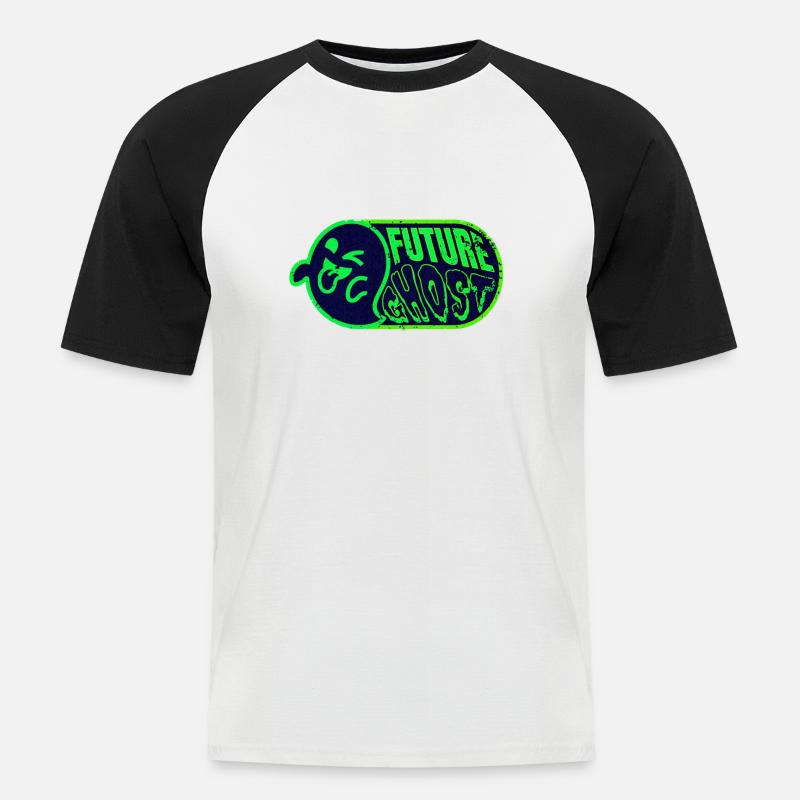 Future Ghost - Männer Baseball-T-Shirt - Weiß/Schwarz