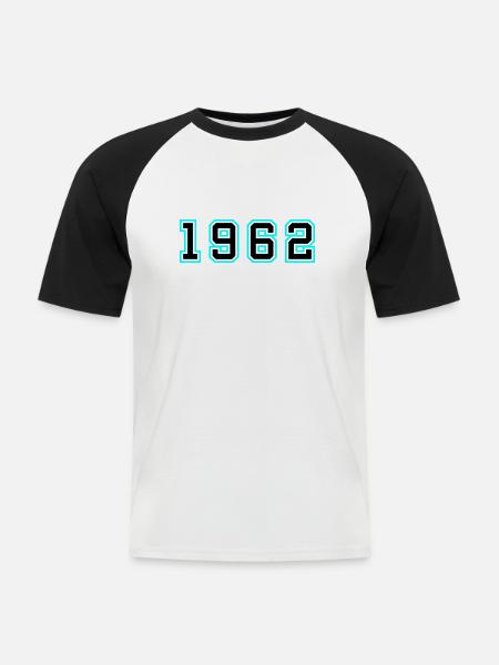 1962 Year Birthday - Men's Baseball T-Shirt - white/black
