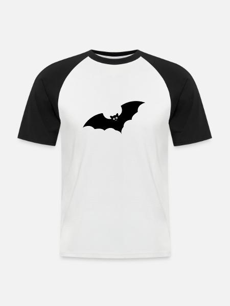 fledermaus - Männer Baseball-T-Shirt - Weiß/Schwarz