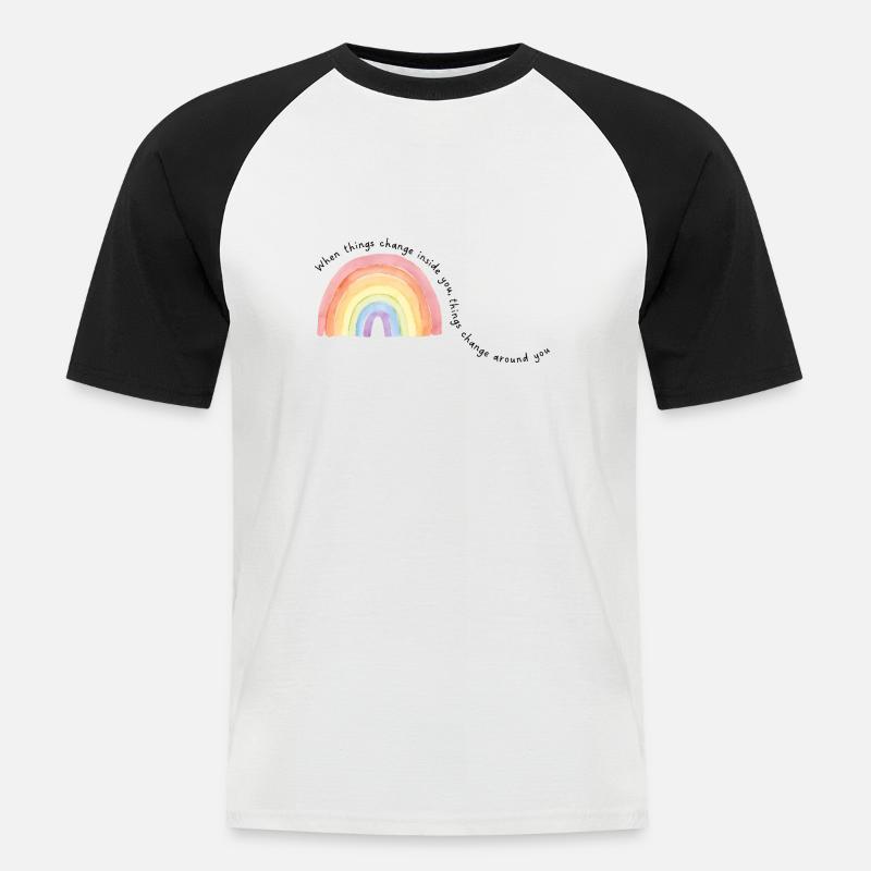 When things change inside you,.... - Men's Baseball T-Shirt - white/black