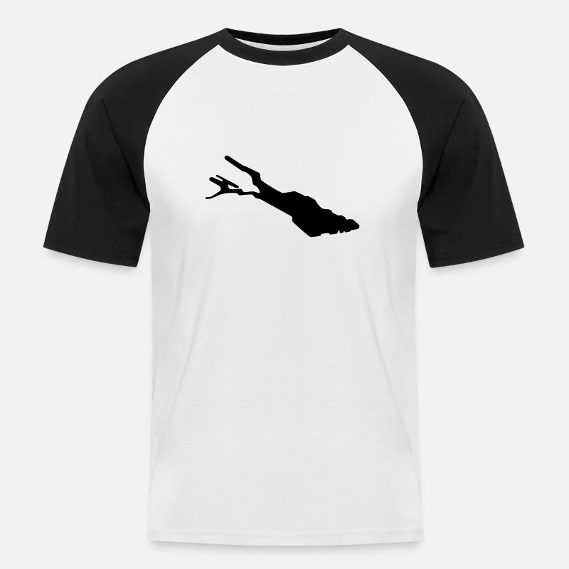Bodensee Silhouette – Lake Constance Outline - Männer Baseball-T-Shirt - Weiß/Schwarz