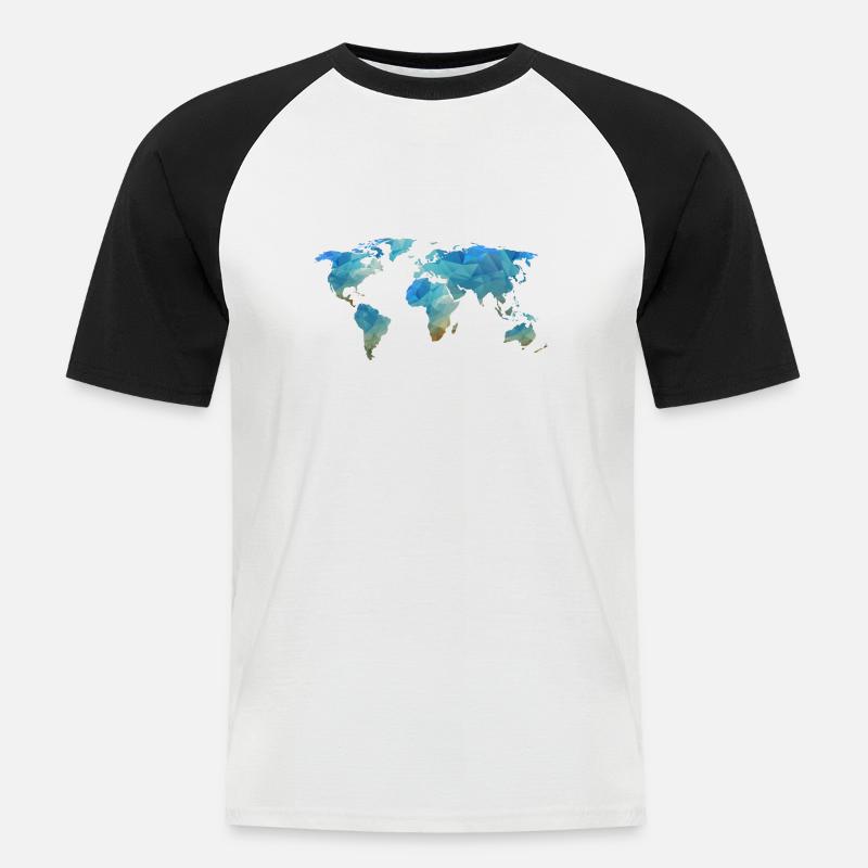 map transparent - Männer Baseball-T-Shirt - Weiß/Schwarz