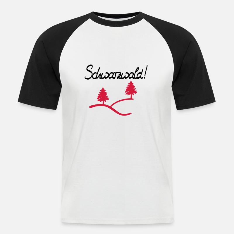 Schwarzwald! - Männer Baseball-T-Shirt - Weiß/Schwarz