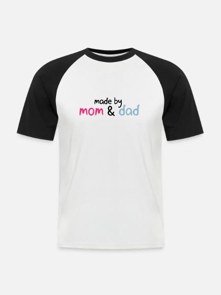 made by mom & dad - Men's Baseball T-Shirt - white/black