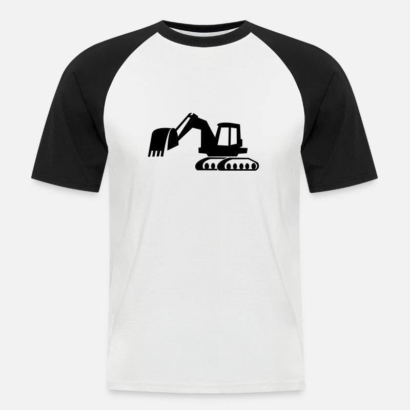 bagger_1 - Männer Baseball-T-Shirt - Weiß/Schwarz