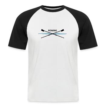 Rowing, Crew - T-shirt baseball manches courtes Homme - blanc/noir - Devant - Nik (191cm)
