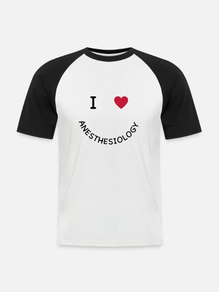 anesthesia - Men's Baseball T-Shirt - white/black