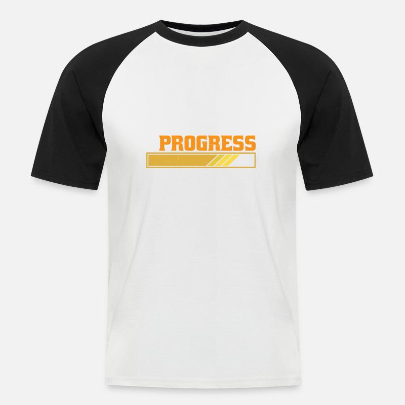 Downsizing In Progress 25 - Männer Baseball-T-Shirt - Weiß/Schwarz