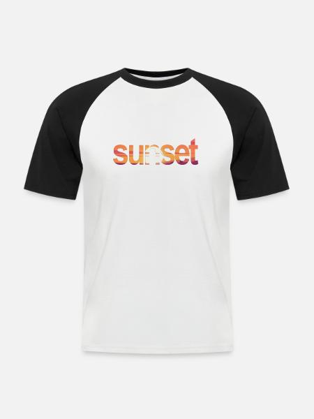 sunset - Männer Baseball-T-Shirt - Weiß/Schwarz