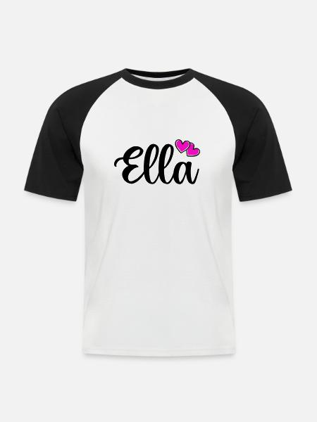 Ella Name - Men's Baseball T-Shirt - white/black