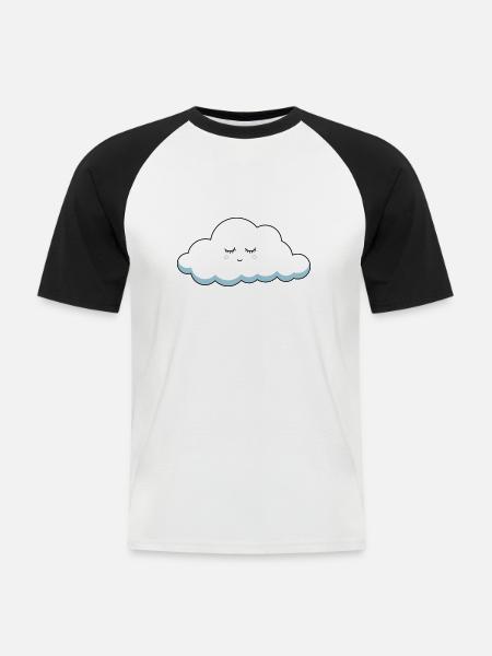 sleeping cloud - Men's Baseball T-Shirt - white/black
