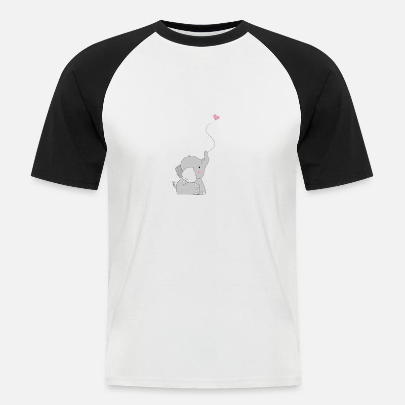 Eddi Elefant - present - present idea - Men's Baseball T-Shirt - white/black