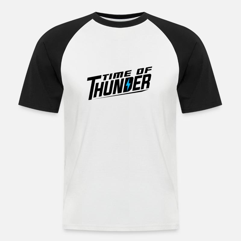 FLASH VARIATIONEN - Männer Baseball-T-Shirt - Weiß/Schwarz