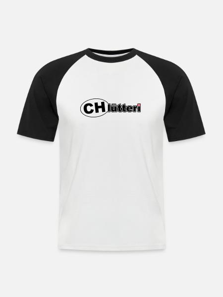 CHlütteri - Men's Baseball T-Shirt - white/black
