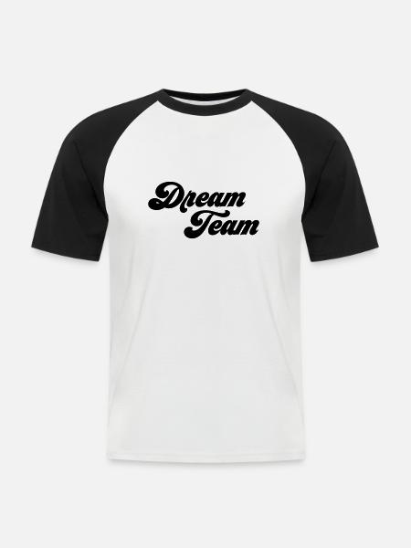 Dream Team - Männer Baseball-T-Shirt - Weiß/Schwarz
