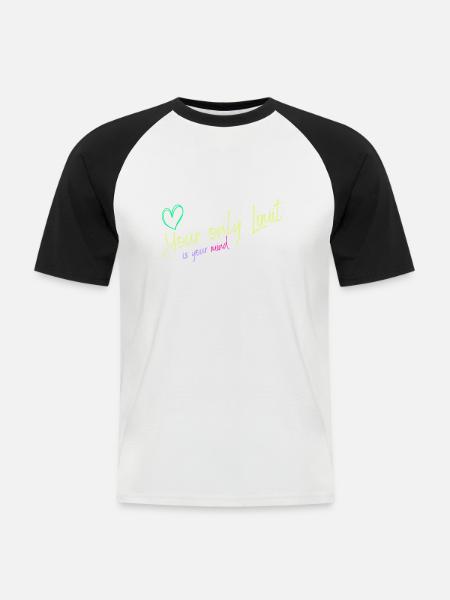 Motivation - without limits / no limits - Men's Baseball T-Shirt - white/black