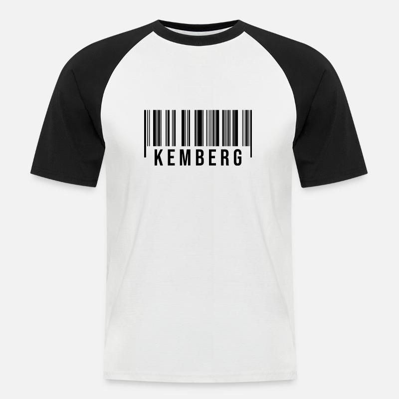Kemberg Strichcode - Männer Baseball-T-Shirt - Weiß/Schwarz